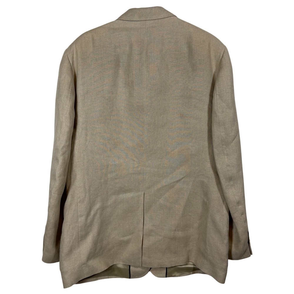 Banana Republic Made in Italy 100% Linen Blazer Sport Coat Tan Beige 44R - Picture 3 of 12